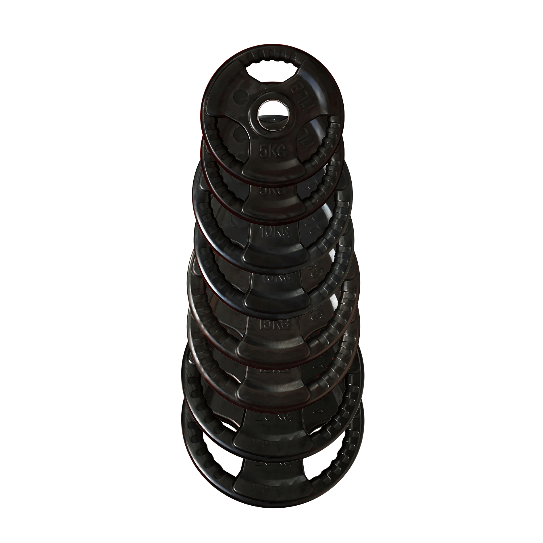 BEAST MODE BUNDLE WITH RUBBER-COATED TRI-GRIP RUBBER-COATED OLYMPIC PLATES, BAR AND FID BENCH