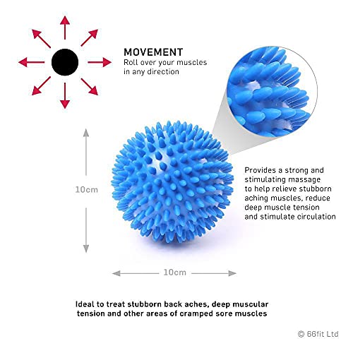 66fit Spiky 10cm Hard Massage Ball x 1pc - Trigger Point Reflexology Stress Release Musclemania Fitness MegaStore