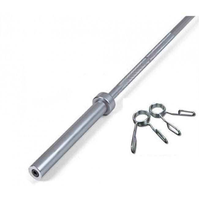 7 Foot Olympic Barbell (214cms) 1500lbs rating, with collars Musclemania Fitness MegaStore