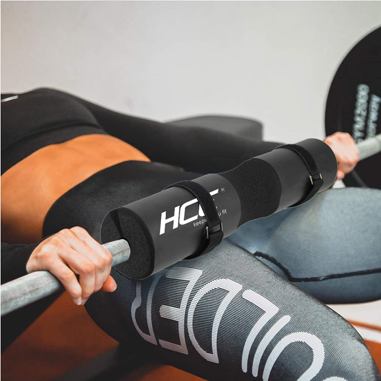 7-Piece Barbell Squat Support Pad with Straps, Hip Thrust Foam Cushion Pads, Ankle Straps and Carry Bag Musclemania Fitness MegaStore