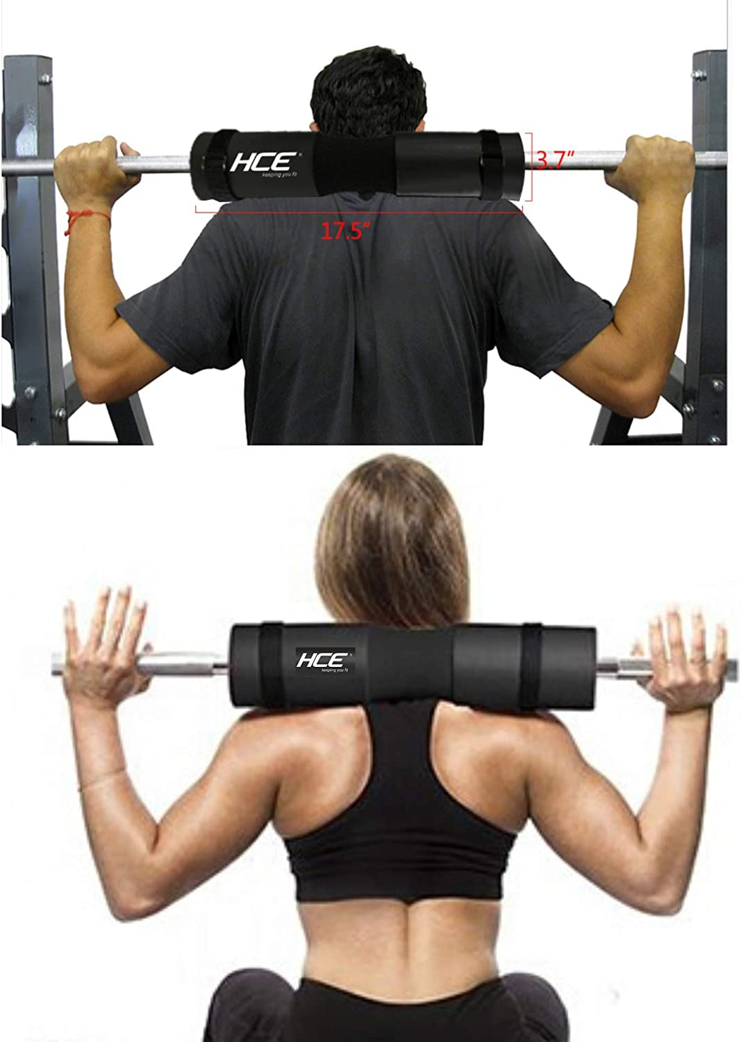 7-Piece Barbell Squat Support Pad with Straps, Hip Thrust Foam Cushion Pads, Ankle Straps and Carry Bag Musclemania Fitness MegaStore