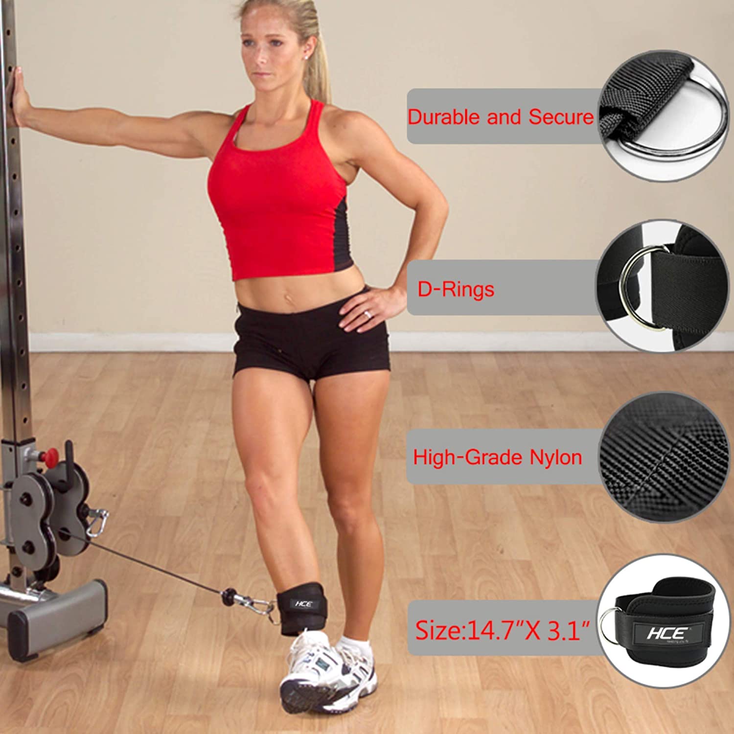 7-Piece Barbell Squat Support Pad with Straps, Hip Thrust Foam Cushion Pads, Ankle Straps and Carry Bag Musclemania Fitness MegaStore