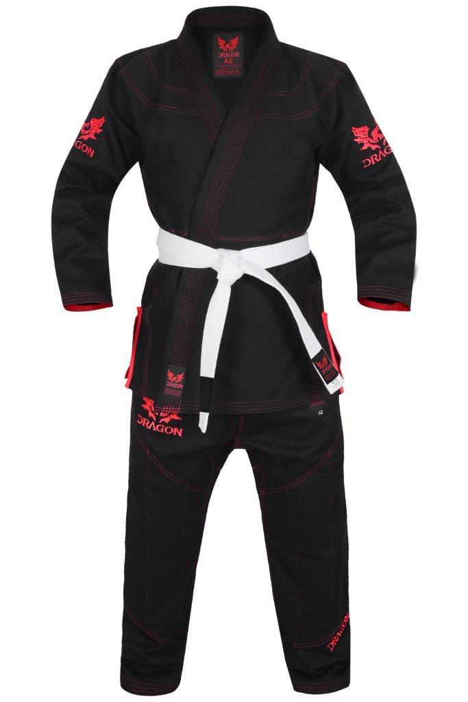 DRAGON V2 450GSM BJJ GI - IBJJF APPROVED (BLACK)