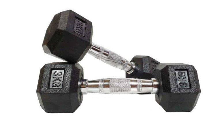 SALE:  Hex Dumbbell Pairs, "Class A" Commercial Grade - Rubber Coated (please select size)