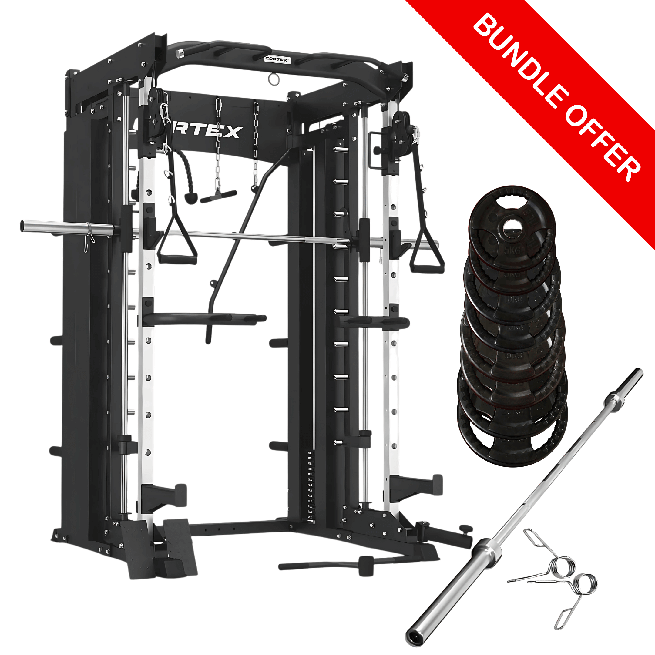 WINTER WORKOUT SPECIAL: CORTEX SM-26 6-in-1 Power Rack Package with 100kg Weights/Olympic Bar