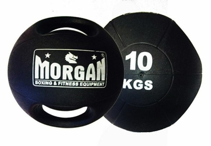 MORGAN DOUBLE HANDLE MEDICINE BALL SET (5KG + 10KG) | DUAL GRIP CORE & FUNCTIONAL TRAINING BALLS