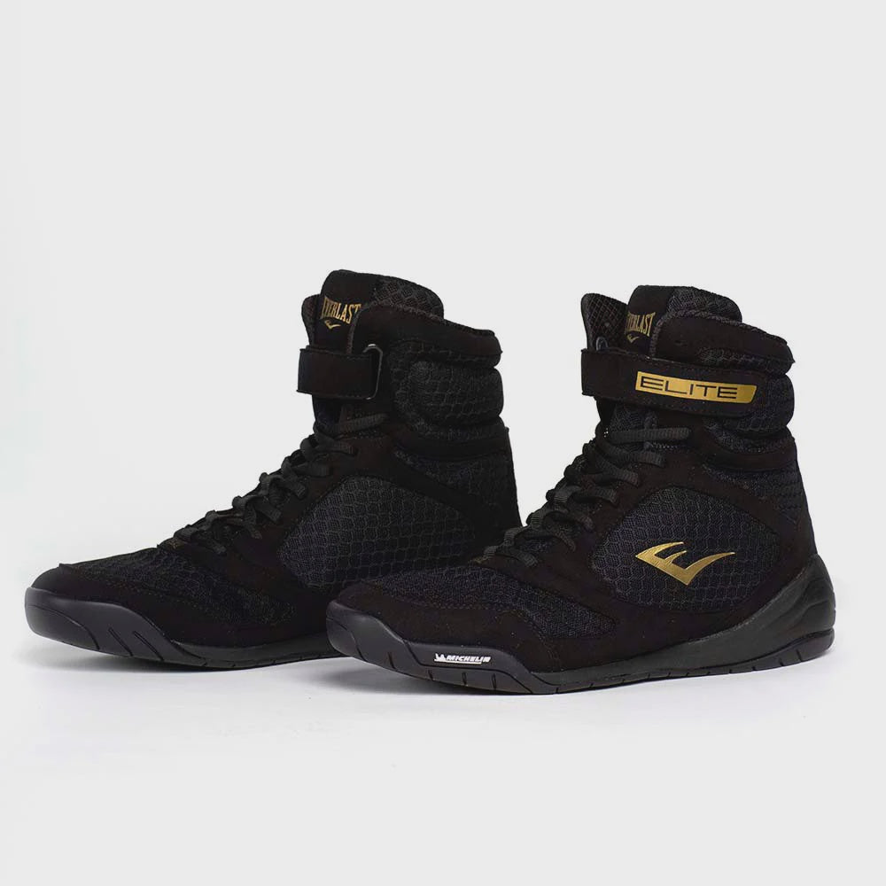 EVERLAST Elite2 Pro Hi-Top Boxing Boots - Black/Gold