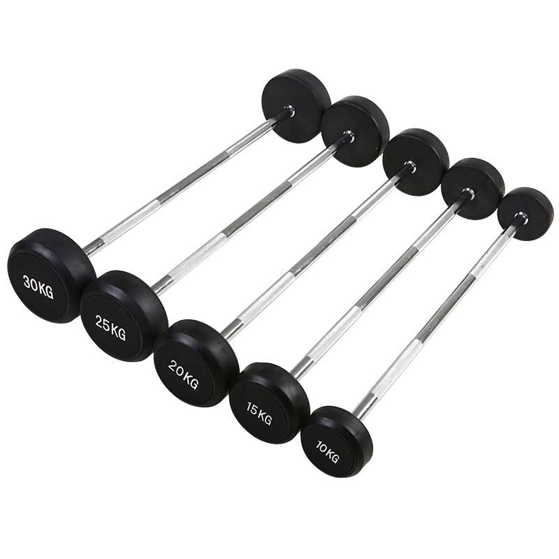 Package Deal: Commercial-Grade Fixed Barbell Set of 5 - Straight Bars