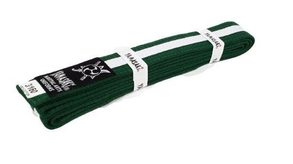 YAMASAKI COLOURED MARTIAL ARTS BELTS (WITH WHITE STRIPE)