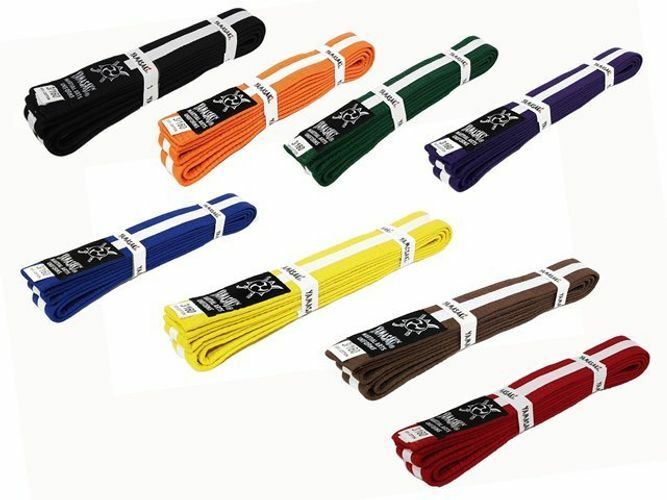 YAMASAKI COLOURED MARTIAL ARTS BELTS (WITH WHITE STRIPE)