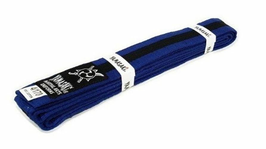 YAMASAKI COLOURED MARTIAL ARTS BELTS WITH BLACK STRIPE | KARATE, BJJ & TAEKWONDO RANK BELTS