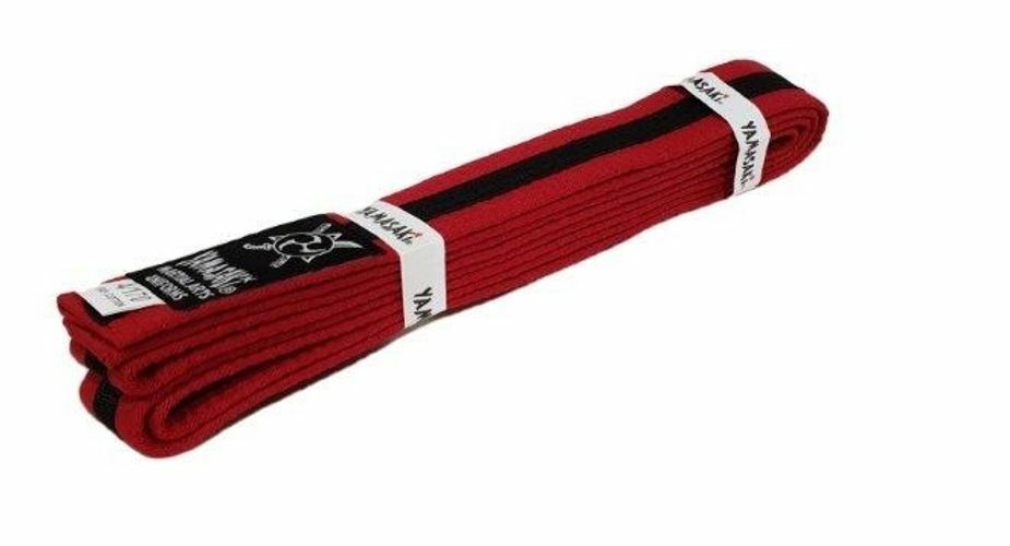 YAMASAKI COLOURED MARTIAL ARTS BELTS WITH BLACK STRIPE | KARATE, BJJ & TAEKWONDO RANK BELTS