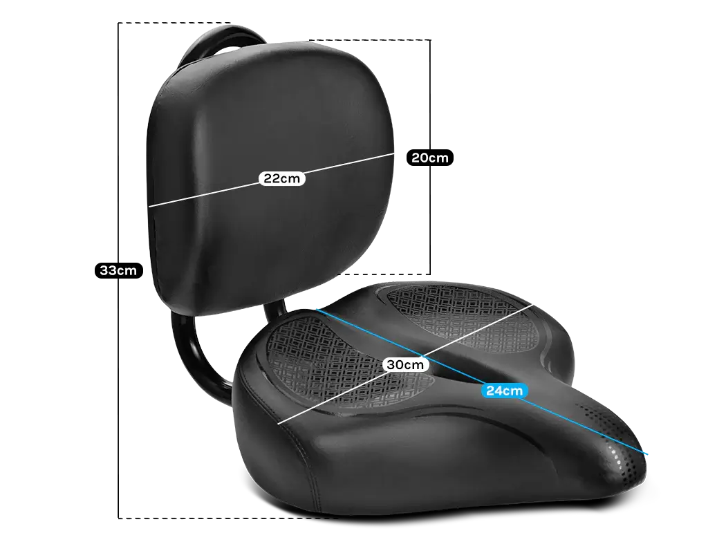 LIFESPAN FITNESS EXTRA SUPPORT BIKE SADDLE WITH BACKREST | ERGONOMIC SPIN & EXERCISE BIKE SEAT