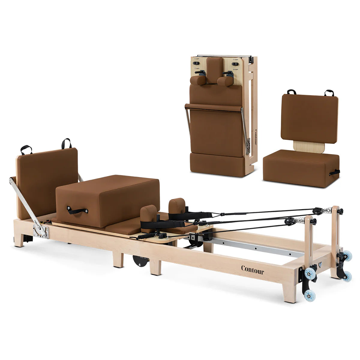 PRE ORDER: Lifespan Fitness Contour Folding Wooden Pilates Reformer Machine (Espresso) - Due June 2026