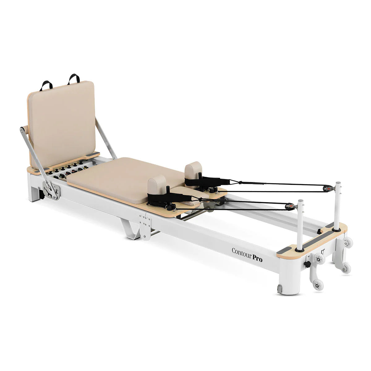 Lifespan Fitness Contour Pro Folding Aluminium Pilates Reformer Machine - Beige
