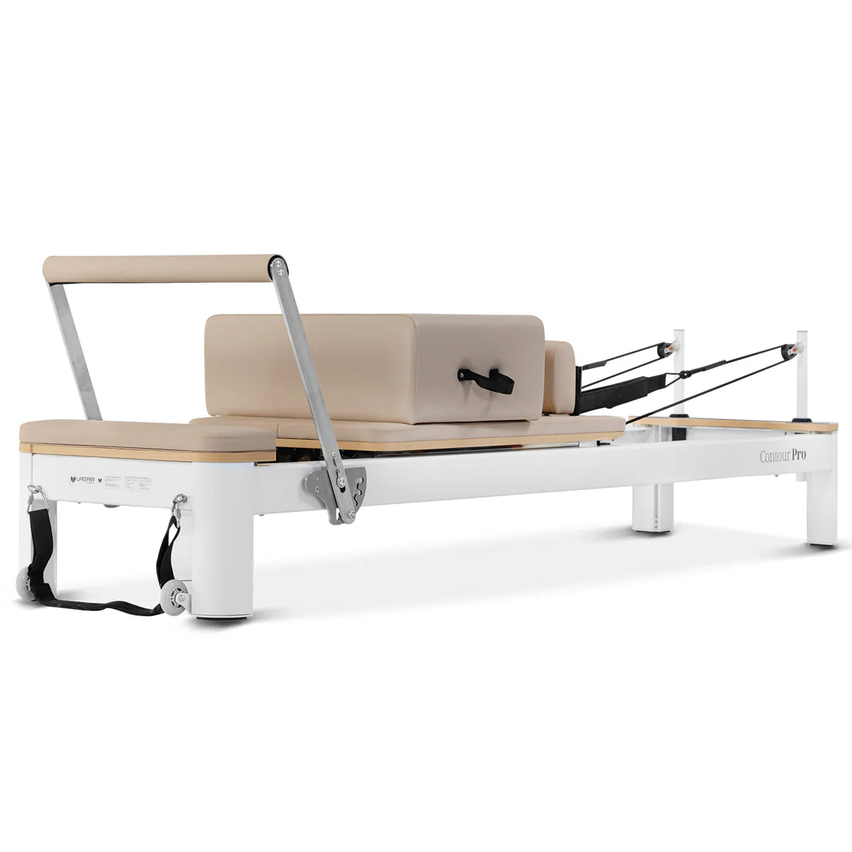 Lifespan Fitness Contour Pro Aluminium Pilates Reformer Bed Set, Beige - (Suitable for Clinics)