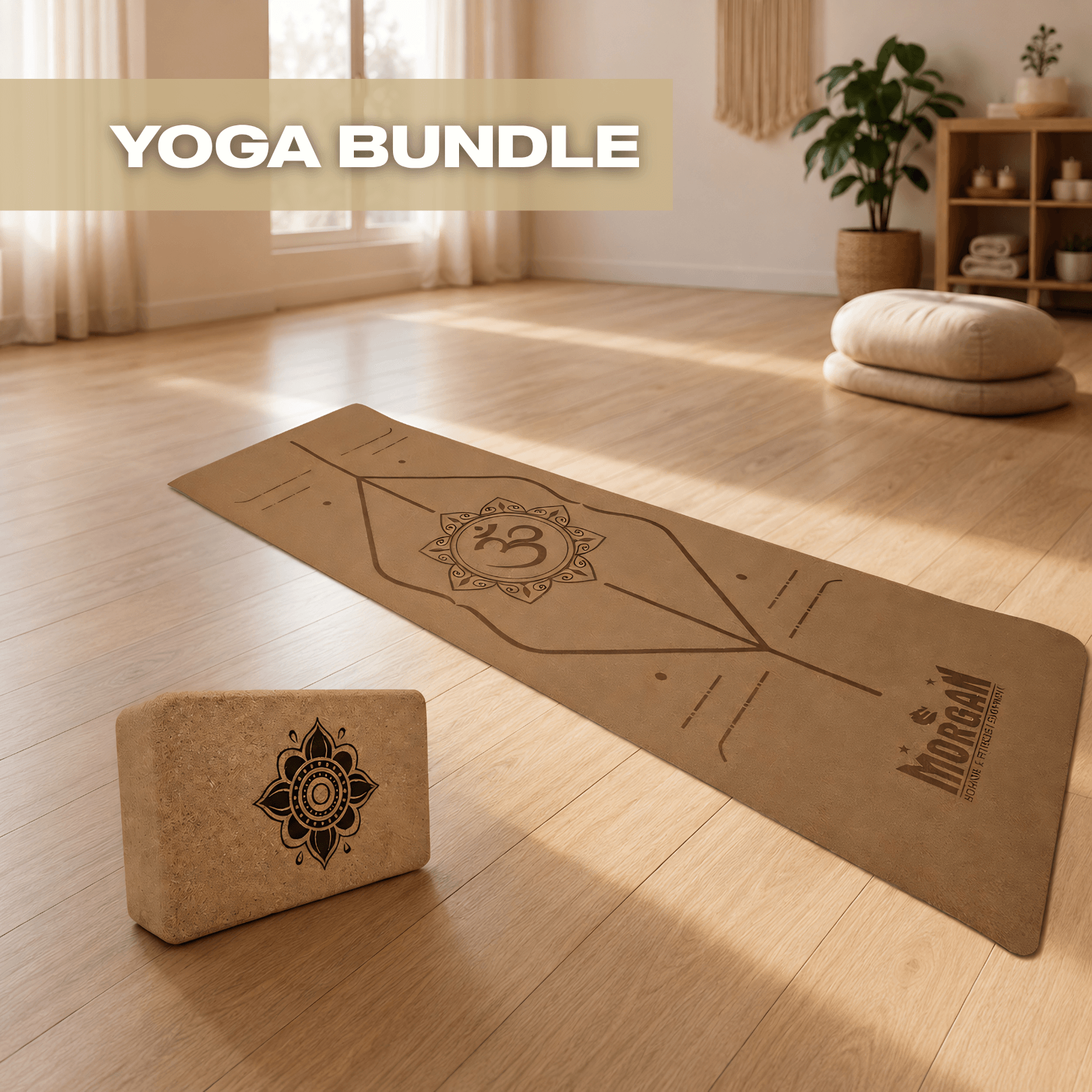 Morgan Natural Cork Yoga Bundle | Eco-Friendly Yoga & Pilates Set