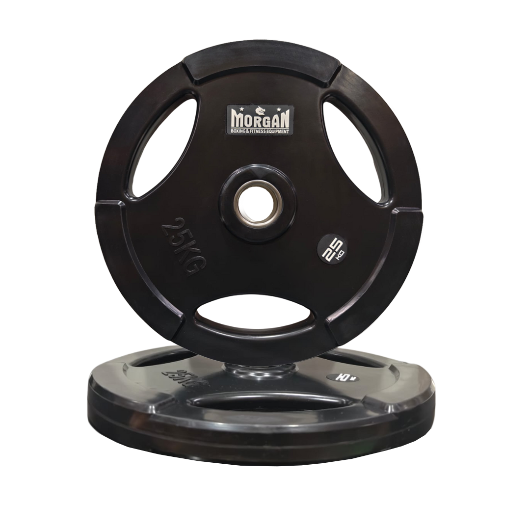 MORGAN 157.5KG OLYMPIC TRI-GRIP RUBBER WEIGHT PLATE PACK | 1.25KG TO 25KG (PAIRS)