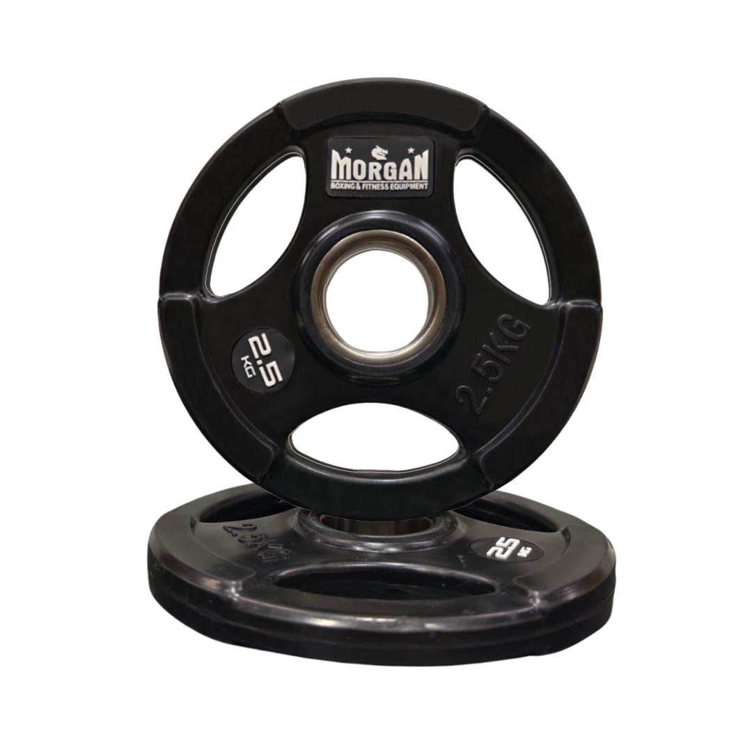 MORGAN 157.5KG OLYMPIC TRI-GRIP RUBBER WEIGHT PLATE PACK | 1.25KG TO 25KG (PAIRS)