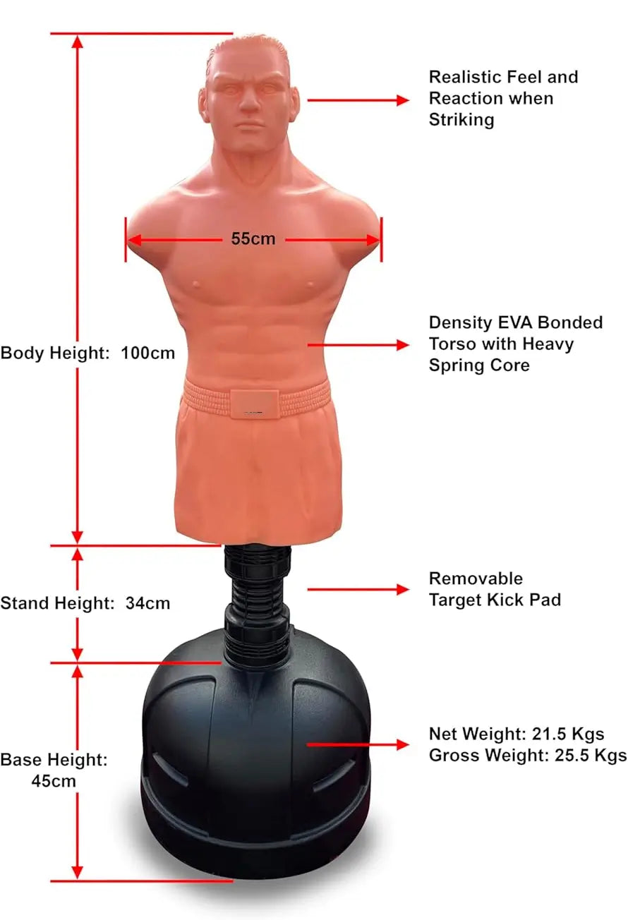 MORGAN XL BOB FREESTANDING PUNCHING BAG | LIFE-SIZE TRAINING DUMMY FOR BOXING, MMA & KICKBOXING