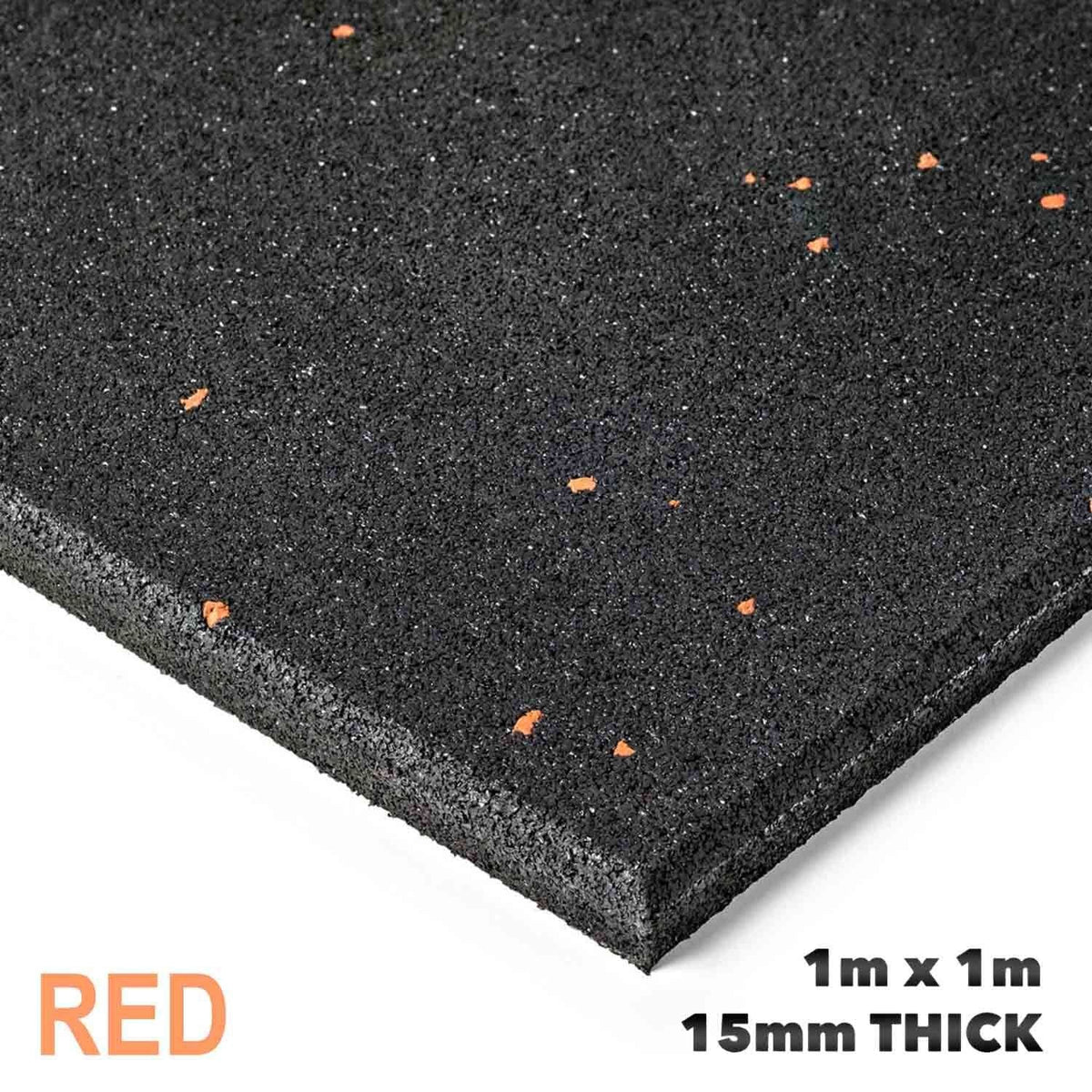 Premium Commercial-Grade Rubber Floor Tiles (Red Fleck) - 6 Pack