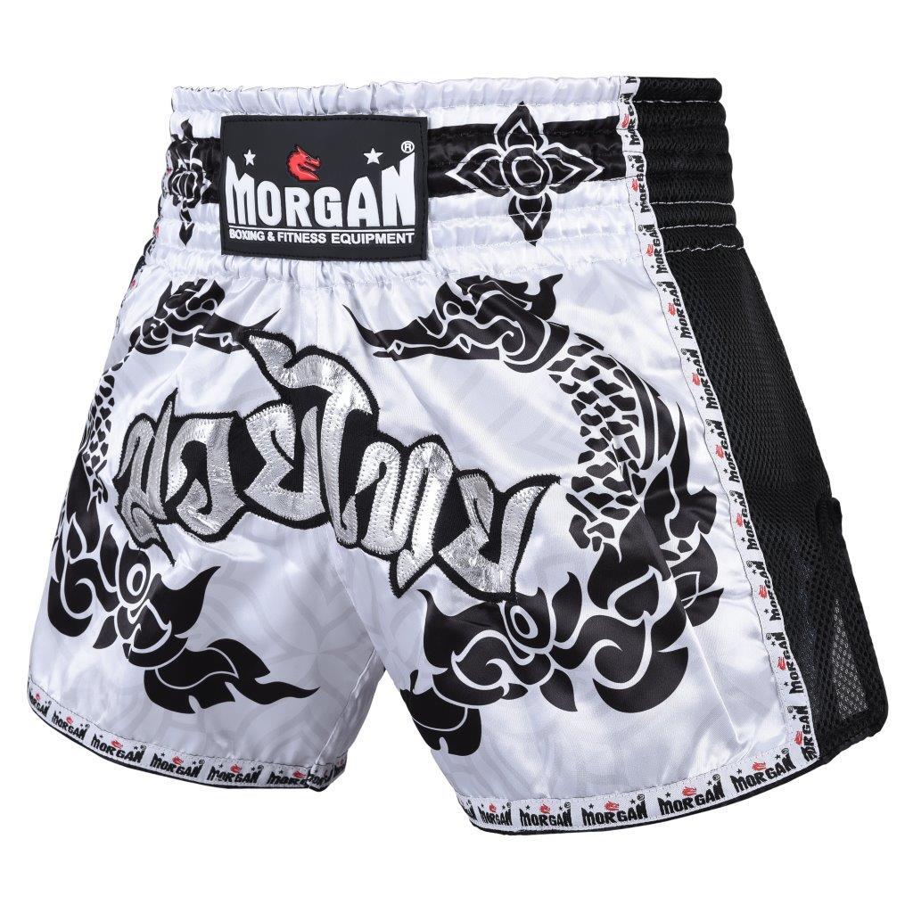 MORGAN WHITE DRAGON MUAY THAI SHORTS