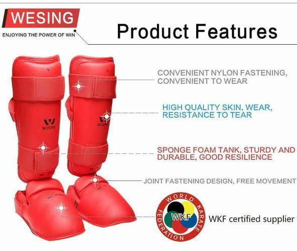 WESING WKF APPROVED SHIN & INSTEP GUARDS | KARATE KUMITE COMPETITION LEG PROTECTION