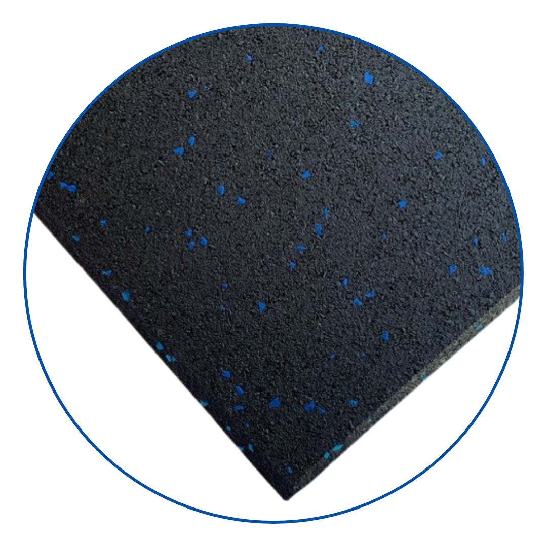 MORGAN COMMERCIAL GRADE RUBBER FLOOR TILES | BLUE FLECK (1m x 1m x 15mm)