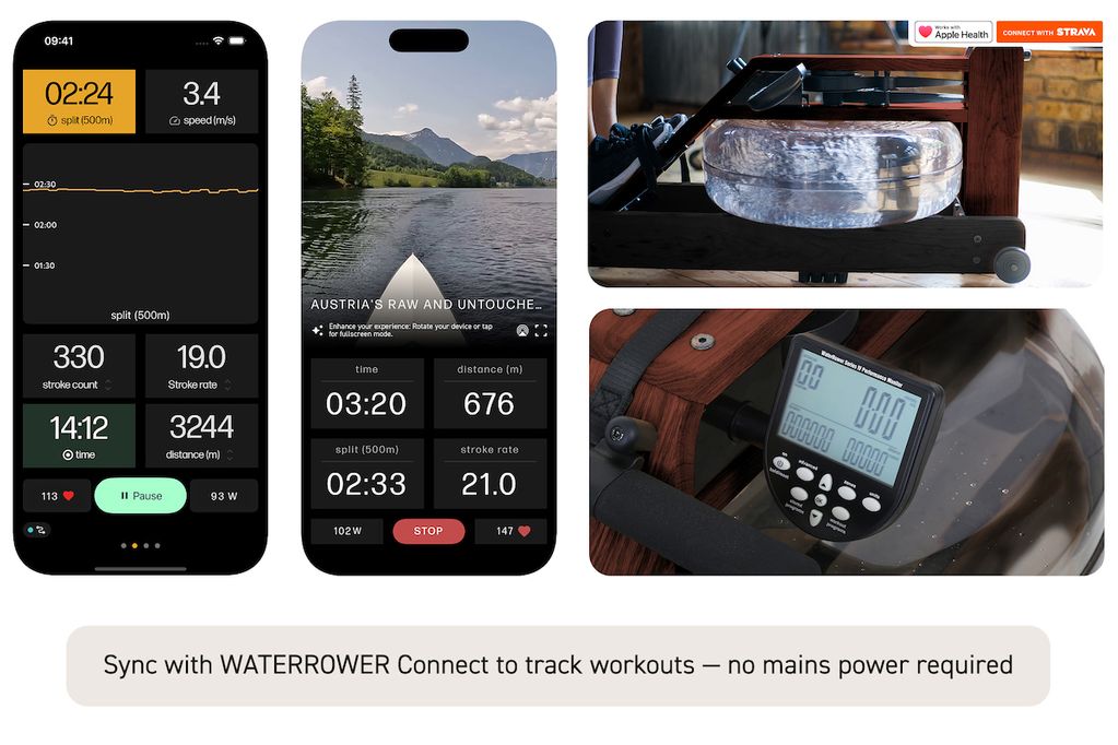 WaterRower Original with S4 Bluetooth Monitor