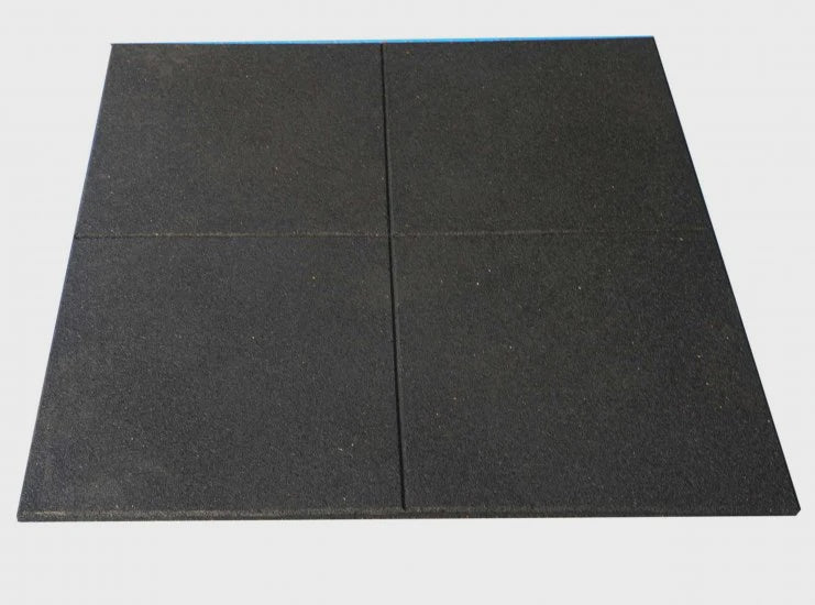 Cross Design Black Rubber Gym Floor Tiles / Gym Mats β 1m x 1m x 15mm