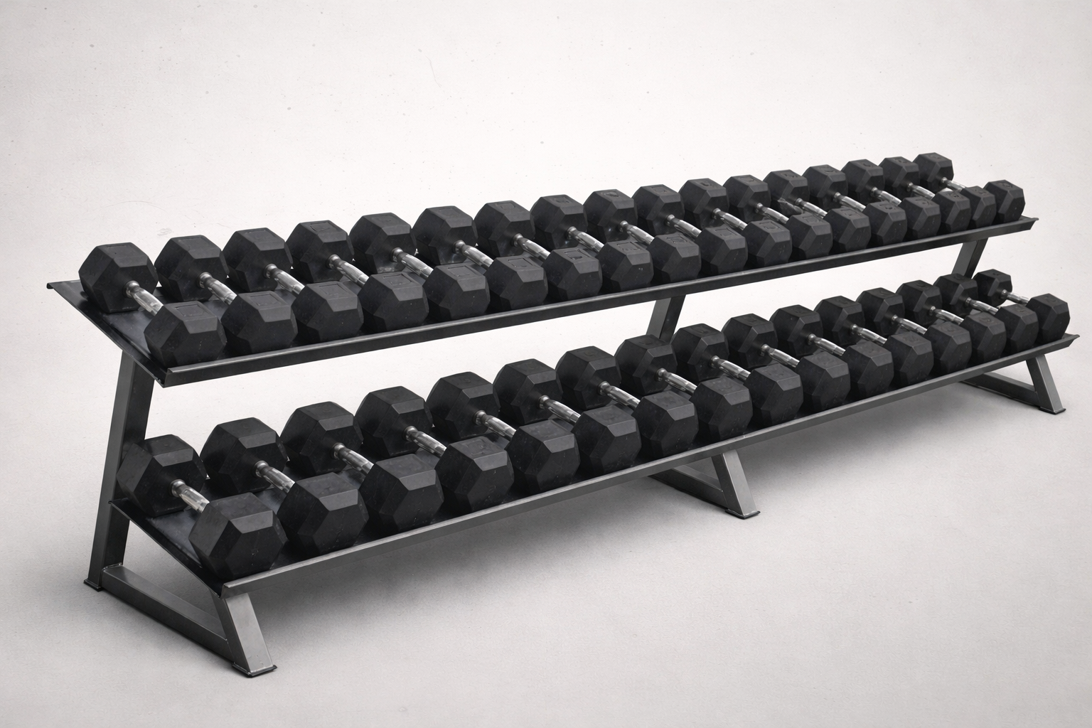 Bodyworx 7492DBR Dumbbell Rack (4 Flat Trays) Commercial-Grade (220cm Long)