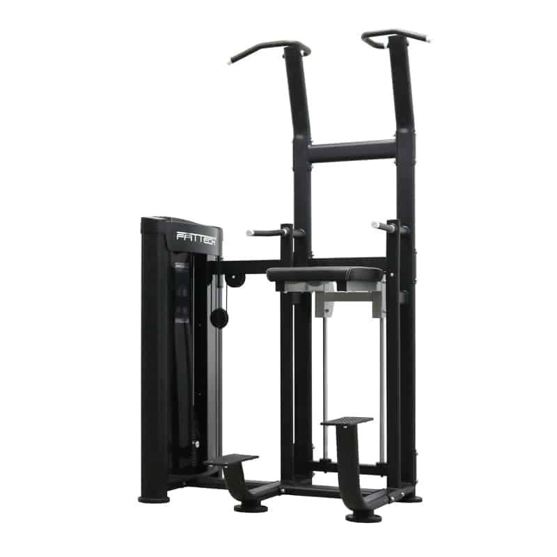FFITTECH 24/7 COMMERCIAL ASSISTED CHIN/DIP, 80kg precision pin-loaded stack