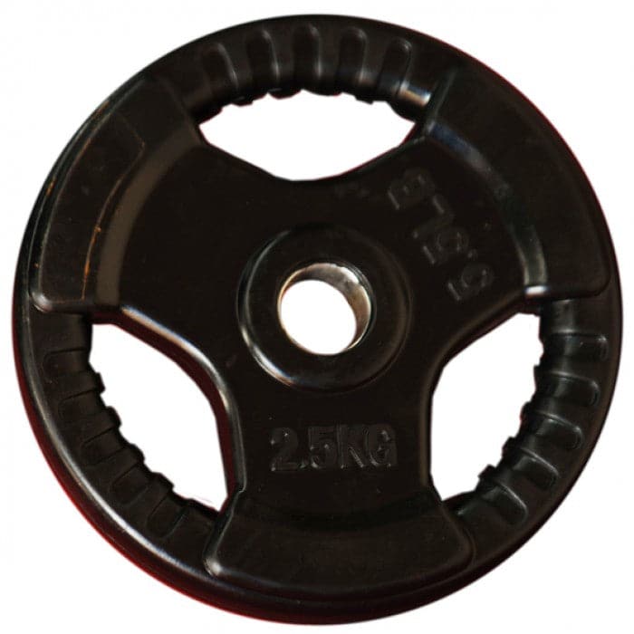 Standard Rubber Coated Tri-Grip Weight Plates (28mm bars), $5.95/kg