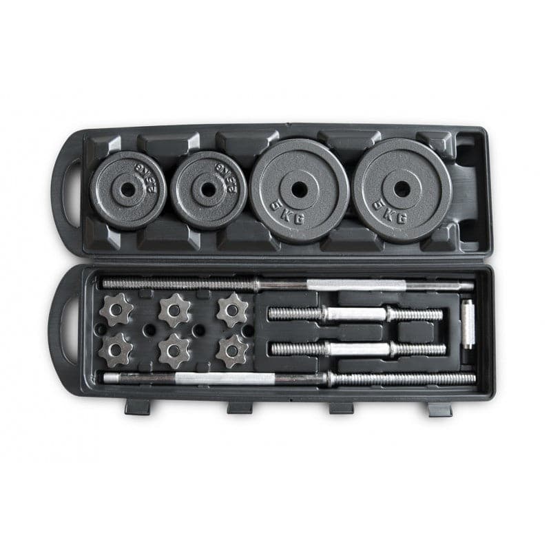 Bodyworx Barbell & Dumbbell Weight Set in Plastic Case (50Kgs)