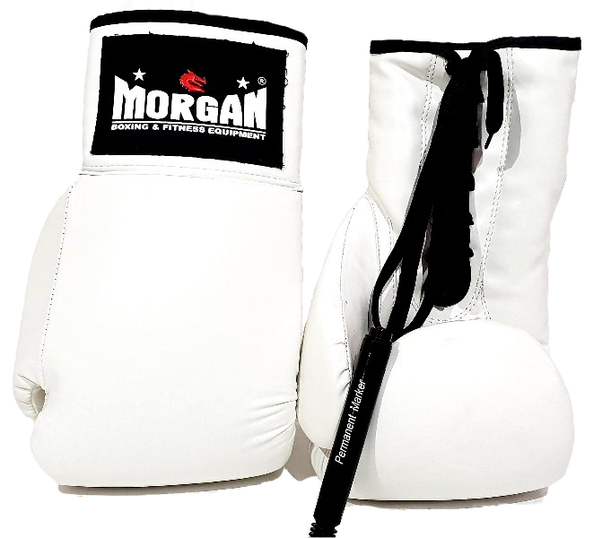MORGAN P.U LACE UP AUTOGRAPH GLOVES (10oz)