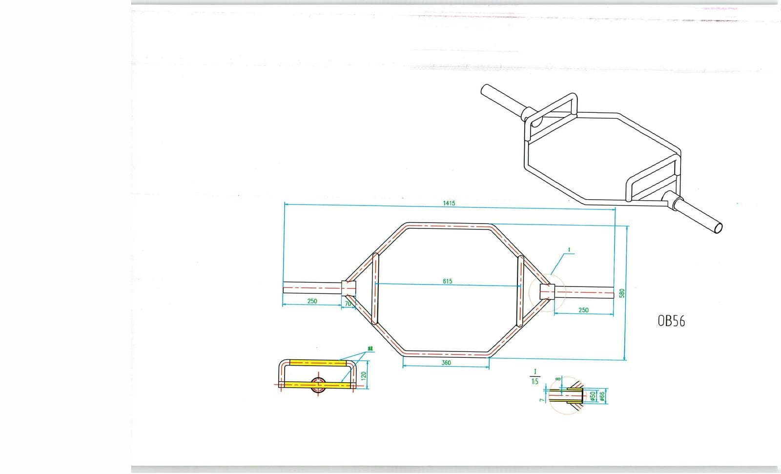 SPECIAL:  MORGAN CHROME HEX-TRAP BAR - 56" - 450kg Capacity