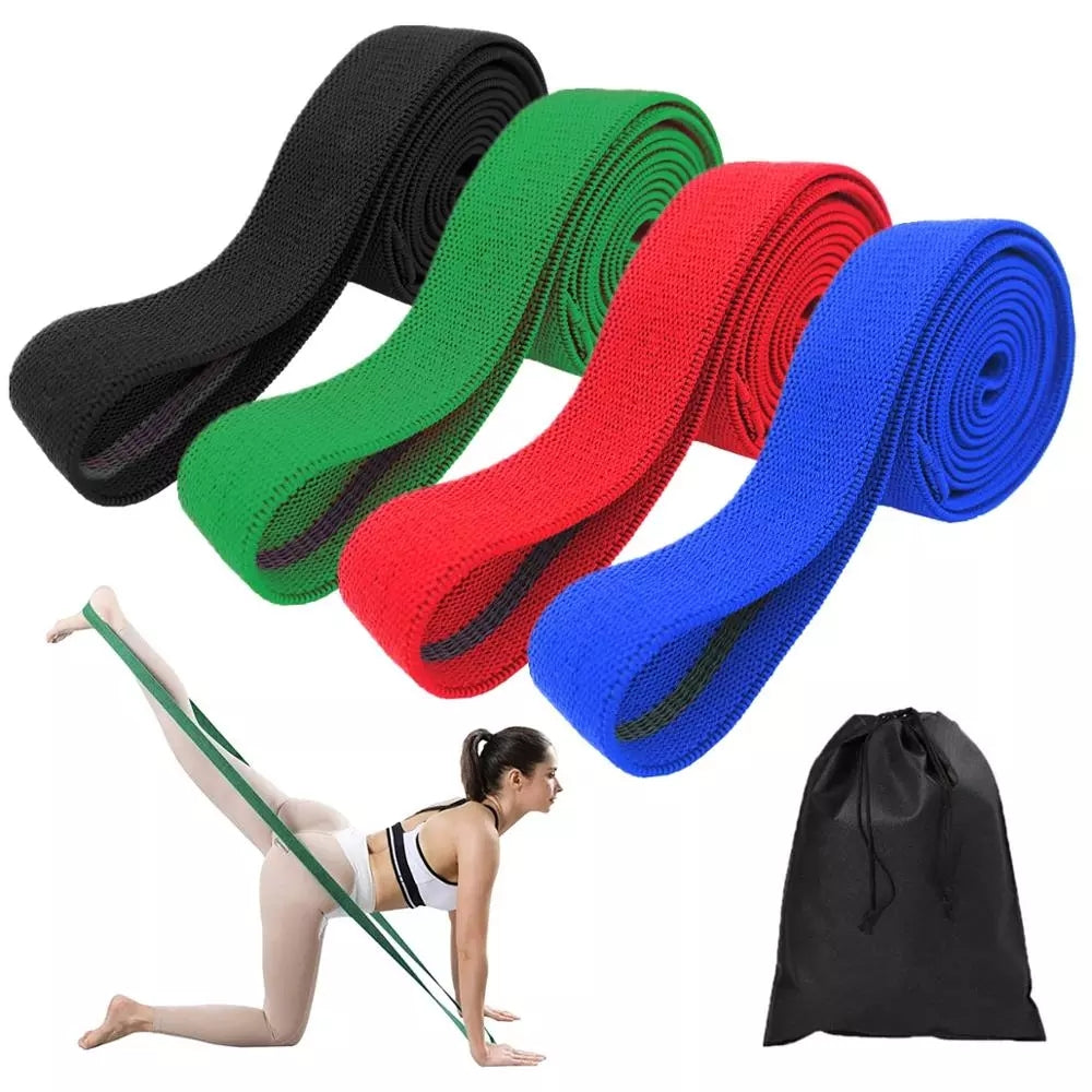 Long Fabric Resistance Bands - Set of 4