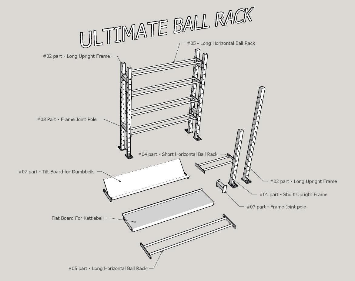 Ultimate Storage Rack #01 (Long Rack with Short Rack) - Musclemania Fitness MegaStore