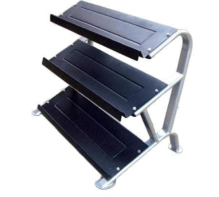 1-50kg Rubber " Class A" Hex Dumbbell Set + One x  3-Tier Deluxe Dumbbell Rack