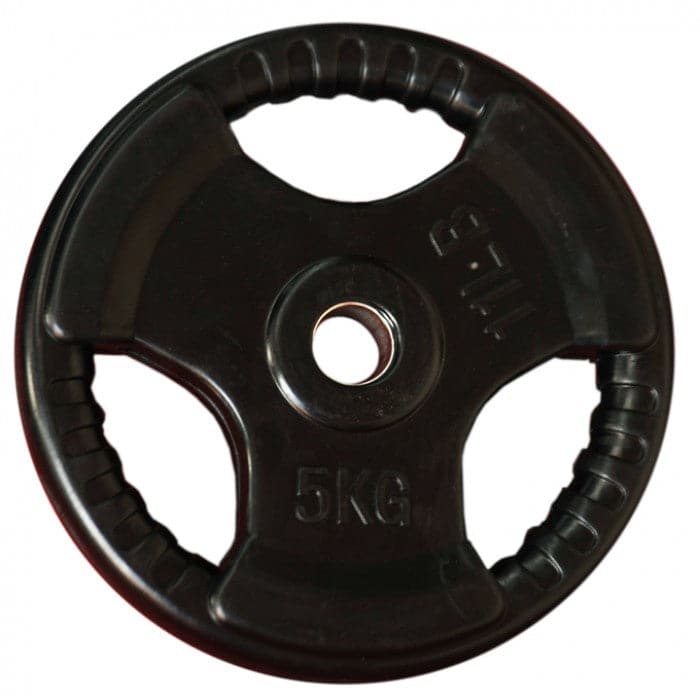 SALE: Standard Rubber Coated Tri-Grip Weight Plates (28mm bars), $5.50/kg