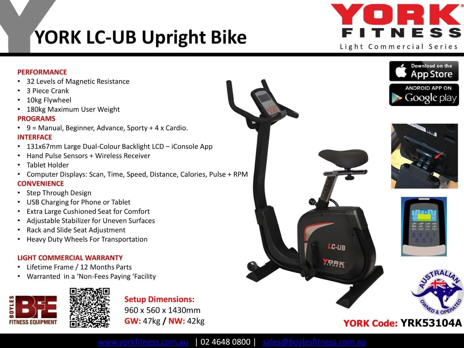 York LC-UB Upright Bike - Special Price - Musclemania Fitness MegaStore