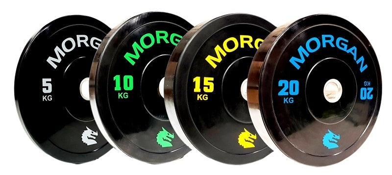 MORGAN 100KG BUMPER PLATE PACK + STORAGE TROLLEY