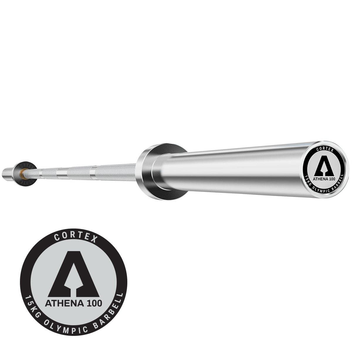 15kg Olympic Barbell ATHENA100 200cm + Spring Collars Musclemania Fitness MegaStore