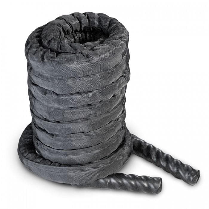 15m Battle Rope, Black Cover - 40mm (1.6 Inch) waterproof Musclemania Fitness MegaStore