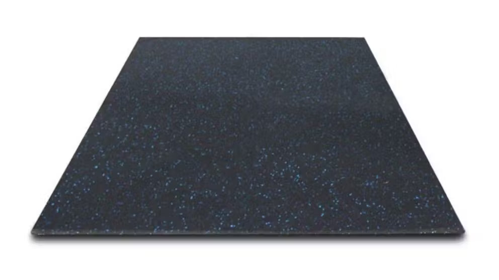 WINTER WORKOUT SALE:  COMMERCIAL-GRADE BLACK/BLUE FLECK RUBBER FLOOR TILES, Non-Toxic, Low Odour