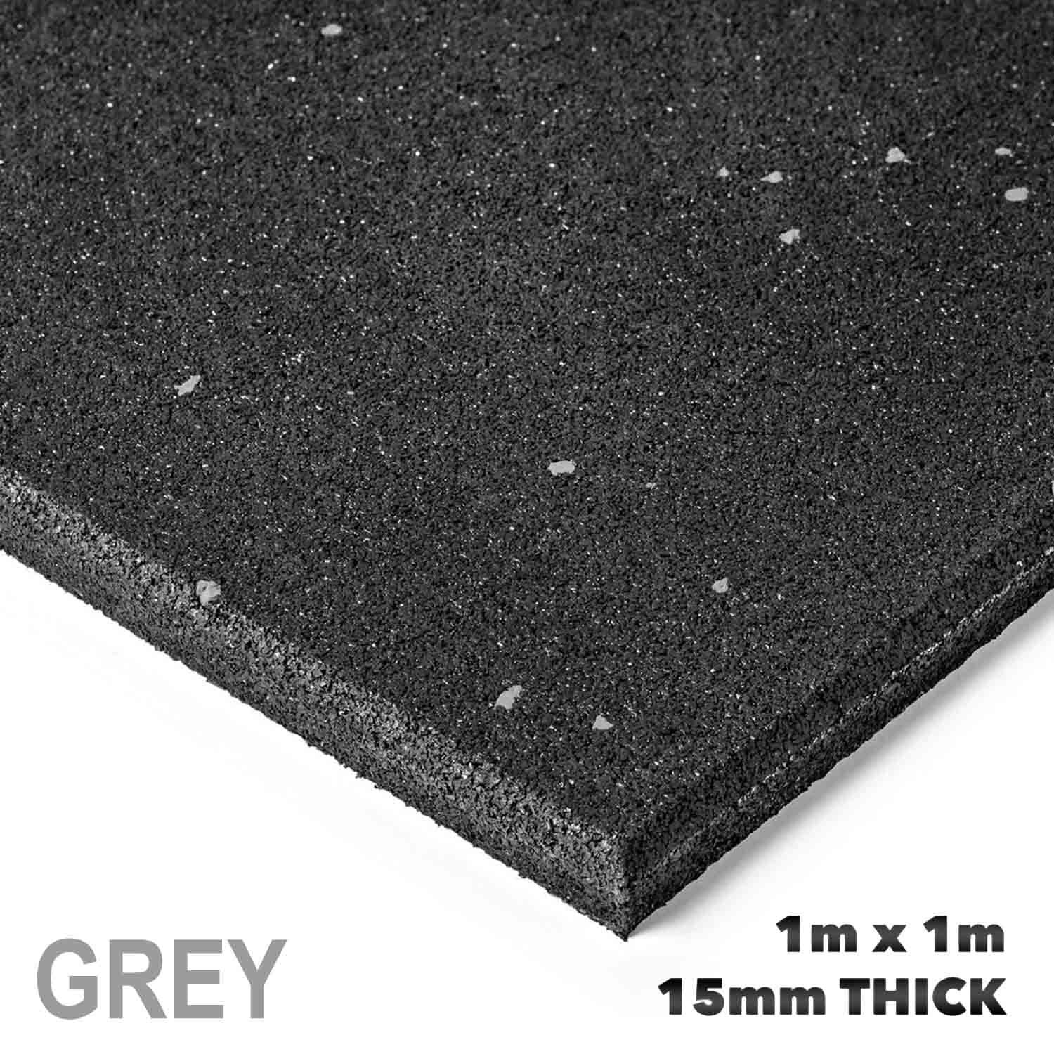 Edge Commercial-Grade Non-Toxic Compressed Rubber Floor Tiles (1m x 1m x 15mm) x 10 Pack