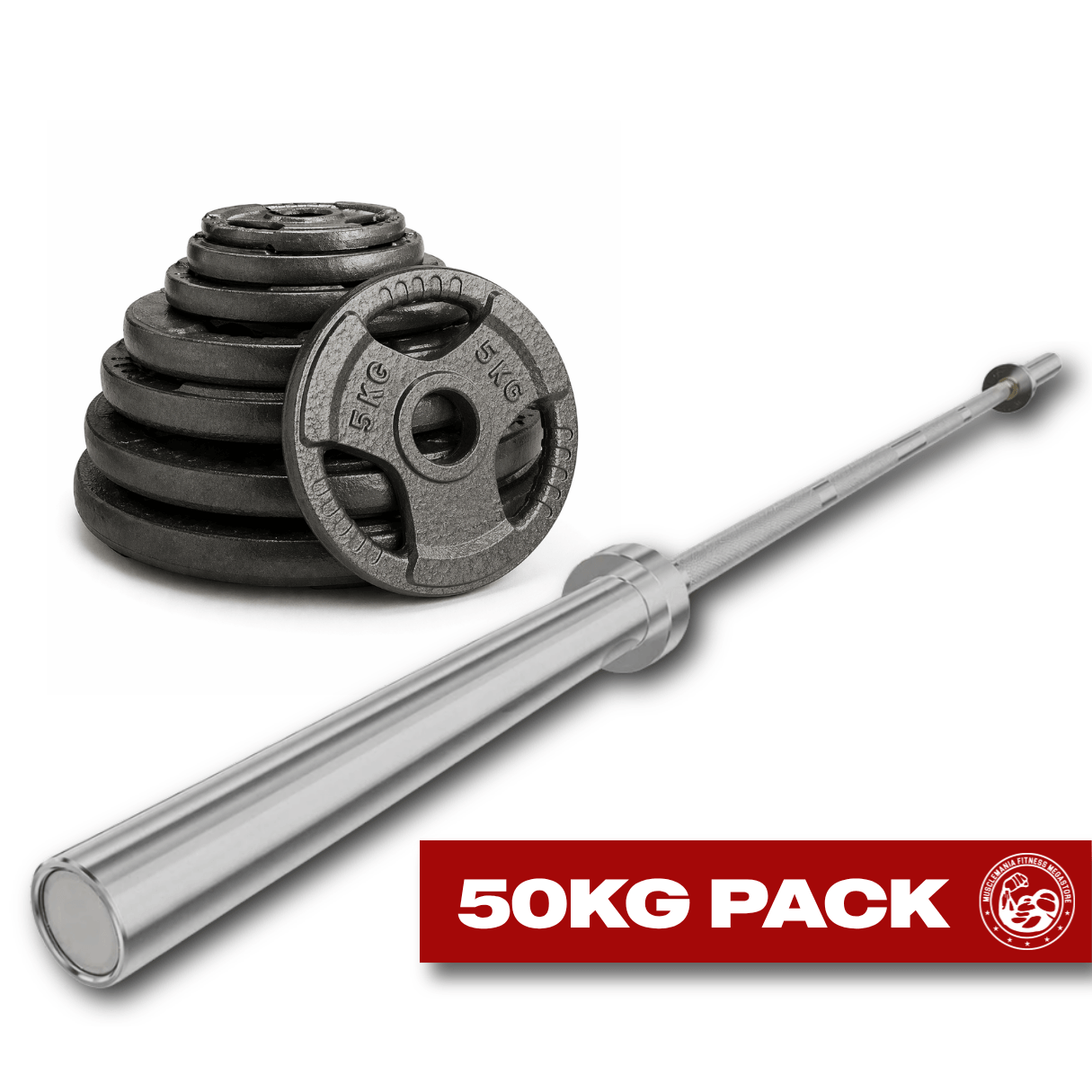 50KG Olympic Hammertone Weights & Bar Package | Beginner Strength Set