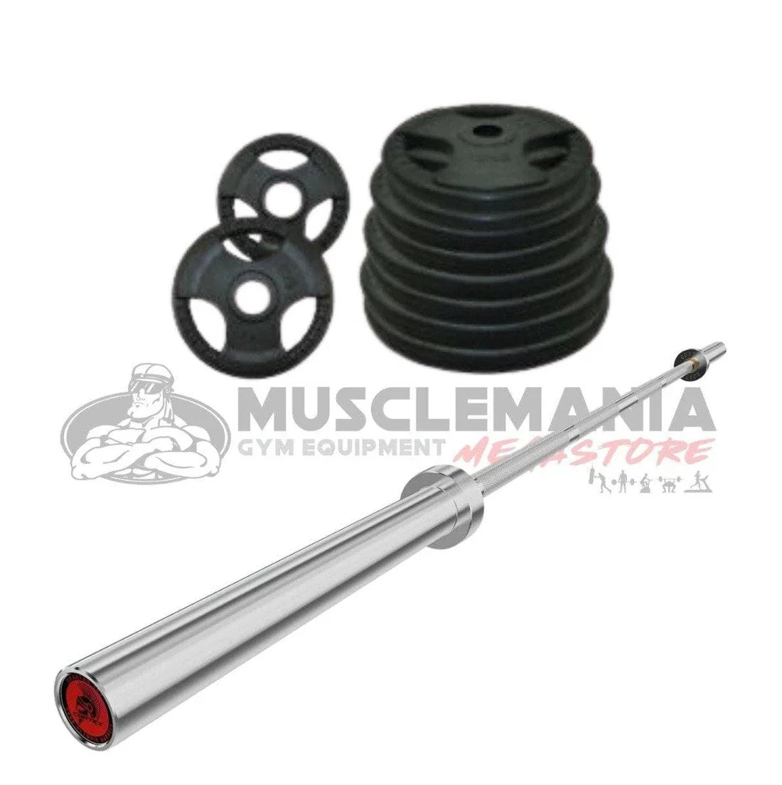 Package Deal:  CORTEX SM-26 6-in-1 Power Rack with 100kg of Rubber-Coated Weights & Olympic Bar