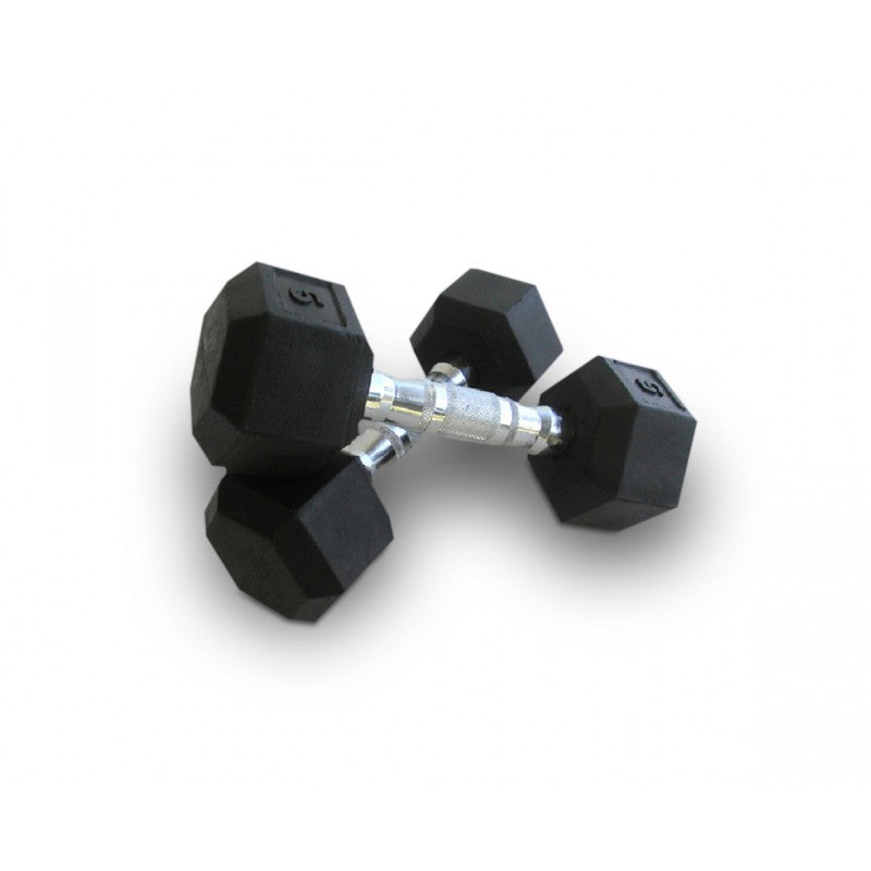 Package Deal:  Class A Rubber Hex Dumbbell Set (12.5kgs to 35kgs, 10 pairs) + Commercial-Grade 2-Tier Flat-Tray Storage Stand