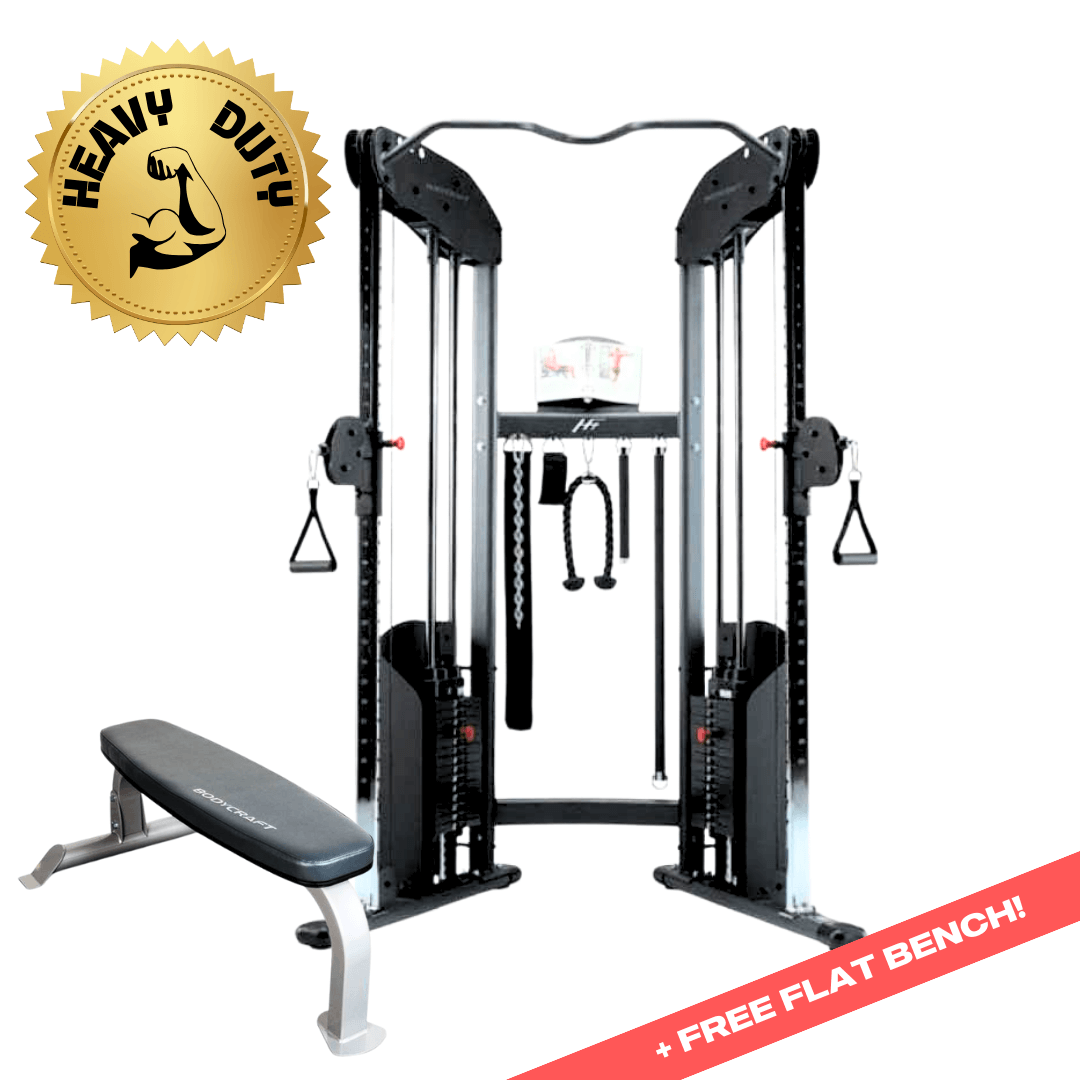 Package Deal: Bodycraft LHFTG Semi-Commercial Functional Trainer + FREE Bodycraft Flat Bench!